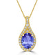 1.8ct Oval Tanzanite Pendant with 0.27 cttw Diamond