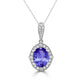 2.85ct Oval Tanzanite Pendant with 0.33 cttw Diamond