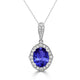 2.85ct Oval Tanzanite Pendant with 0.33 cttw Diamond