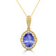 2.85ct Oval Tanzanite Pendant with 0.33 cttw Diamond