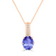 2.85ct Oval Tanzanite Pendant with 0.11 cttw Diamond