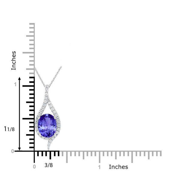 1.2ct Oval Tanzanite Pendant with 0.19 cttw Diamond