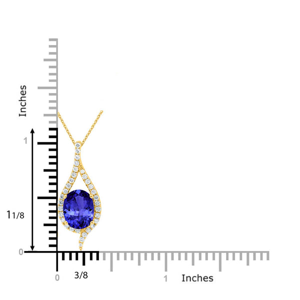 1.2ct Oval Tanzanite Pendant with 0.19 cttw Diamond