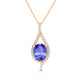 1.2ct Oval Tanzanite Pendant with 0.19 cttw Diamond