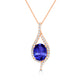 1.2ct Oval Tanzanite Pendant with 0.19 cttw Diamond