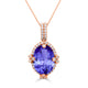 6.25ct Oval Tanzanite Pendant with 0.34 cttw Diamond