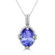 6.25ct Oval Tanzanite Pendant with 0.34 cttw Diamond