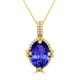 6.25ct Oval Tanzanite Pendant with 0.34 cttw Diamond