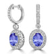 3.6ct Oval Tanzanite Halo Earring with 1.18 cttw Diamond