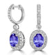 3.6ct Oval Tanzanite Halo Earring with 1.18 cttw Diamond