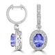 3.6ct Oval Tanzanite Halo Earring with 1.18 cttw Diamond