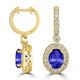 3.6ct Oval Tanzanite Halo Earring with 1.18 cttw Diamond