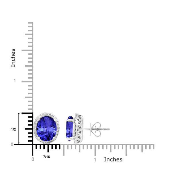 5.7ct Oval Tanzanite Earring with 0.36 cttw Diamond