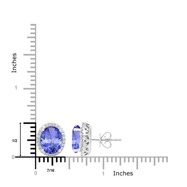 5.7ct Oval Tanzanite Earring with 0.36 cttw Diamond