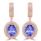 7.8ct Oval Tanzanite Halo Earring with 1.97 cttw Diamond