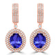 7.8ct Oval Tanzanite Halo Earring with 1.97 cttw Diamond