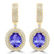 7.8ct Oval Tanzanite Halo Earring with 1.97 cttw Diamond