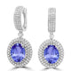 7.8ct Oval Tanzanite Halo Earring with 1.97 cttw Diamond