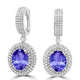 7.8ct Oval Tanzanite Halo Earring with 1.97 cttw Diamond