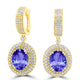 7.8ct Oval Tanzanite Halo Earring with 1.97 cttw Diamond