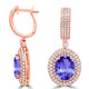 7.8ct Oval Tanzanite Halo Earring with 1.97 cttw Diamond