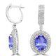 7.8ct Oval Tanzanite Halo Earring with 1.97 cttw Diamond