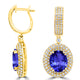 7.8ct Oval Tanzanite Halo Earring with 1.97 cttw Diamond