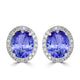 7.8ct Oval Tanzanite Halo Earring with 0.75 cttw Diamond