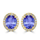 7.8ct Oval Tanzanite Halo Earring with 0.75 cttw Diamond