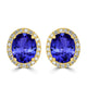 7.8ct Oval Tanzanite Halo Earring with 0.75 cttw Diamond