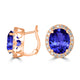 7.8ct Oval Tanzanite Halo Earring with 0.75 cttw Diamond