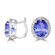 7.8ct Oval Tanzanite Halo Earring with 0.75 cttw Diamond