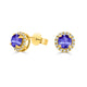 1.12ct Round Tanzanite Earring with 0.17 cttw Diamond