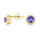 1.12ct Round Tanzanite Earring with 0.17 cttw Diamond