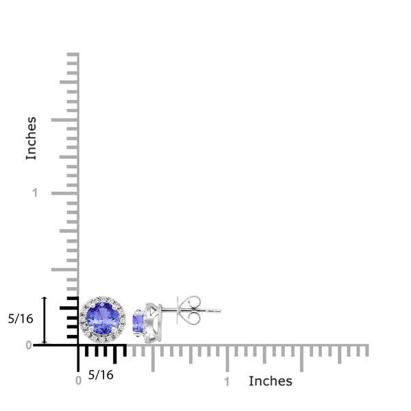 1.12ct Round Tanzanite Earring with 0.17 cttw Diamond