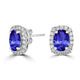 2.4ct Oval Tanzanite Halo Earring with 0.49 cttw Diamond