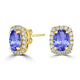 2.4ct Oval Tanzanite Halo Earring with 0.49 cttw Diamond