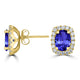 2.4ct Oval Tanzanite Halo Earring with 0.49 cttw Diamond