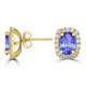 2.4ct Oval Tanzanite Halo Earring with 0.49 cttw Diamond