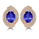 3.6ct Oval Tanzanite Earring with 0.76 cttw Diamond