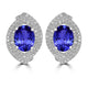 3.6ct Oval Tanzanite Earring with 0.76 cttw Diamond