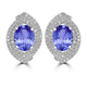 3.6ct Oval Tanzanite Earring with 0.76 cttw Diamond