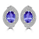 3.6ct Oval Tanzanite Earring with 0.76 cttw Diamond