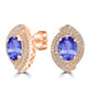 3.6ct Oval Tanzanite Earring with 0.76 cttw Diamond