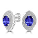 3.6ct Oval Tanzanite Earring with 0.76 cttw Diamond