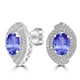 3.6ct Oval Tanzanite Earring with 0.76 cttw Diamond