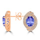 3.6ct Oval Tanzanite Earring with 0.76 cttw Diamond