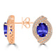 3.6ct Oval Tanzanite Earring with 0.76 cttw Diamond