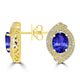 3.6ct Oval Tanzanite Earring with 0.76 cttw Diamond