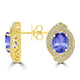 3.6ct Oval Tanzanite Earring with 0.76 cttw Diamond